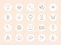 Highlights boho icons, gold simple line, magic social media covers